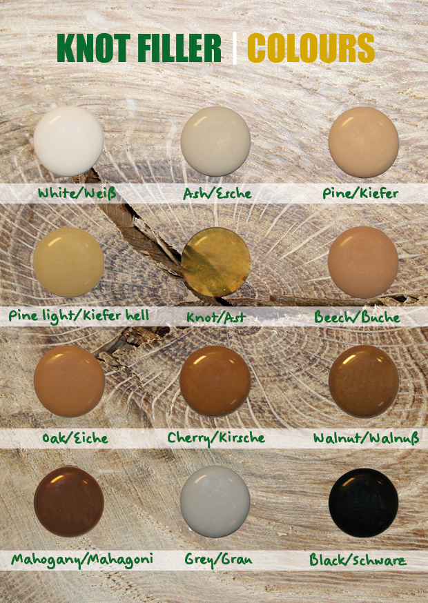 Knot filler Colour Chart DE